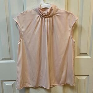 New - Women's Short Sleeve Mock Turtleneck Blouse - Who What Wear-Peach- XL